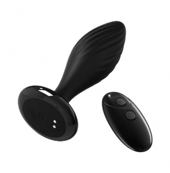 MizzZee - Black Whirlwind Anal Plug (Wireless Remote - Chargeable)
